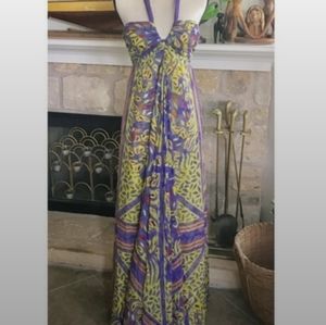 Anthropologie Nicole Miller Spanish tile halter dress